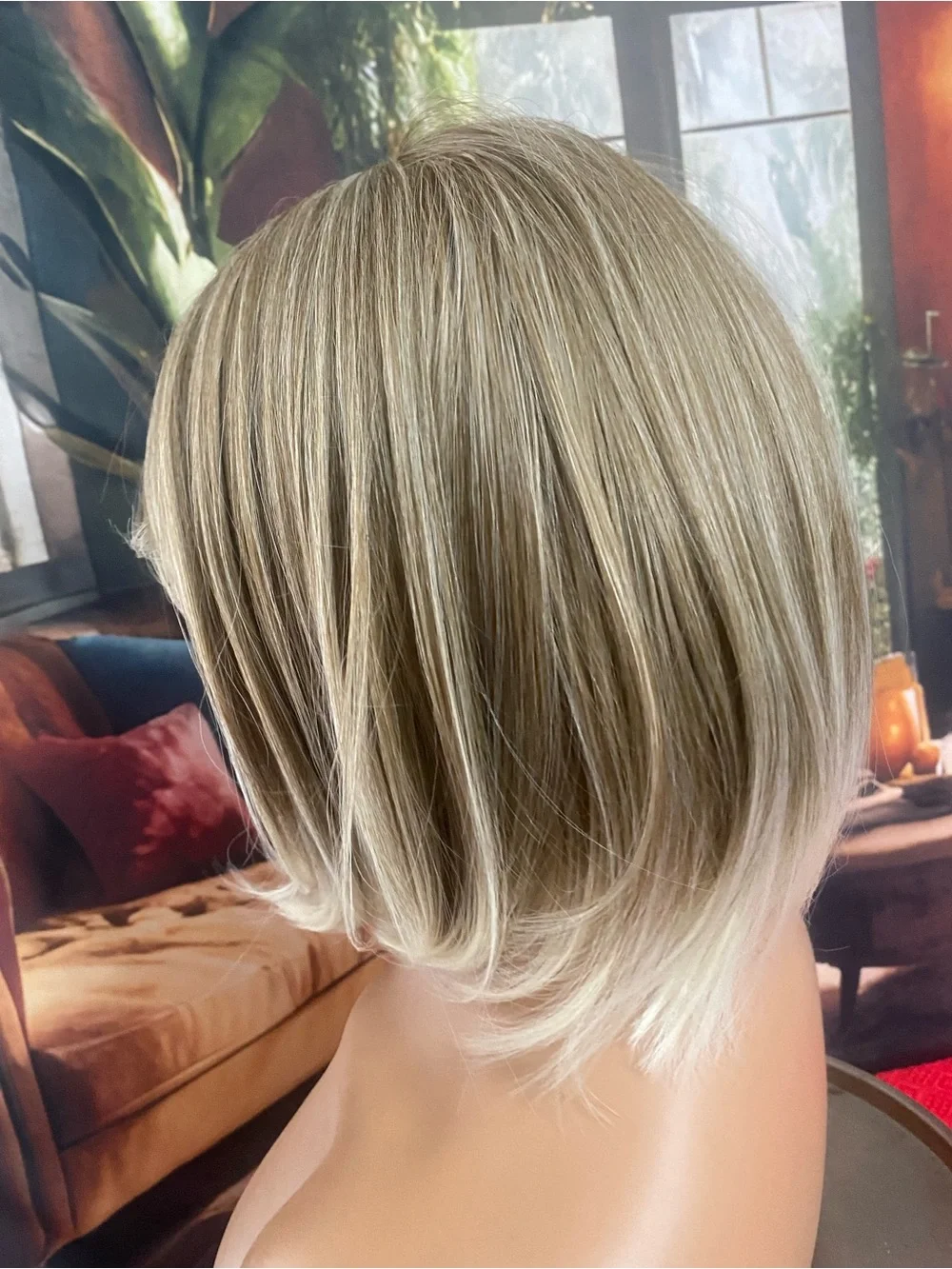 Blonde Layered Bob Wig with Side-Swept Bangs